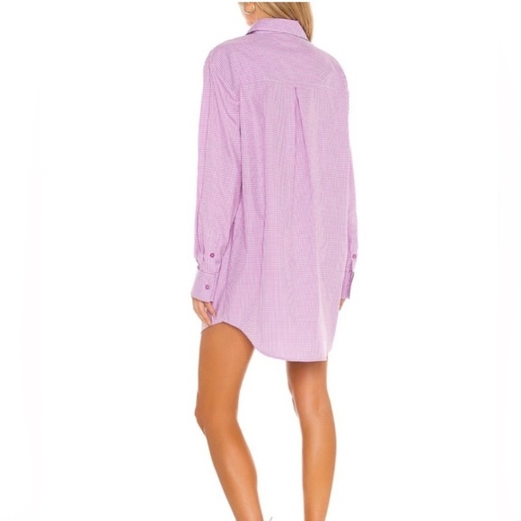 CAMILA COELHO Elliot Shirt Dress In Pink Lilac 100% Cotton - Picture 6 of 10